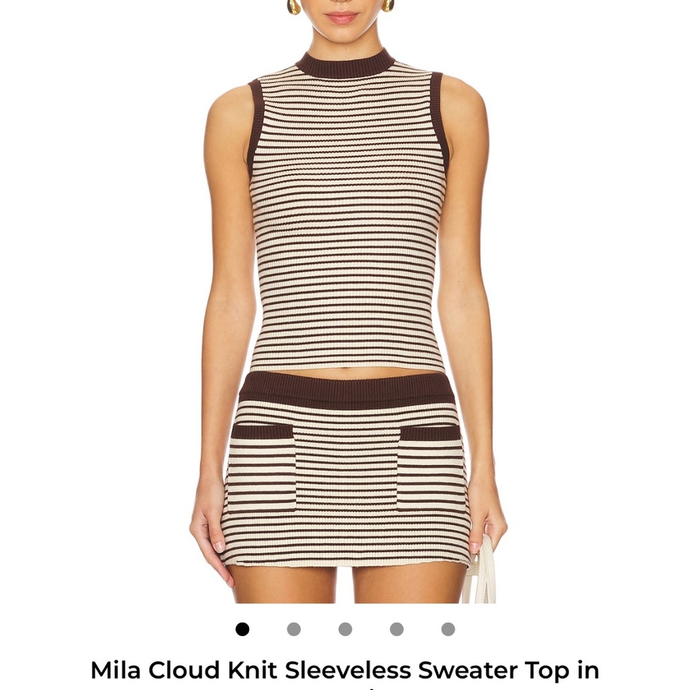 Frankie's Bikinis Brown and Cream Striped Mila Set